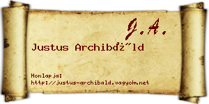 Justus Archibáld névjegykártya